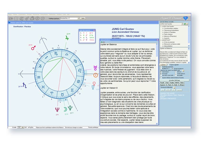 Logiciel d'astrologie Azimut35 Diamant - Carl Gustav JUNG Logiciel d'astrologie Azimut35 Diamant